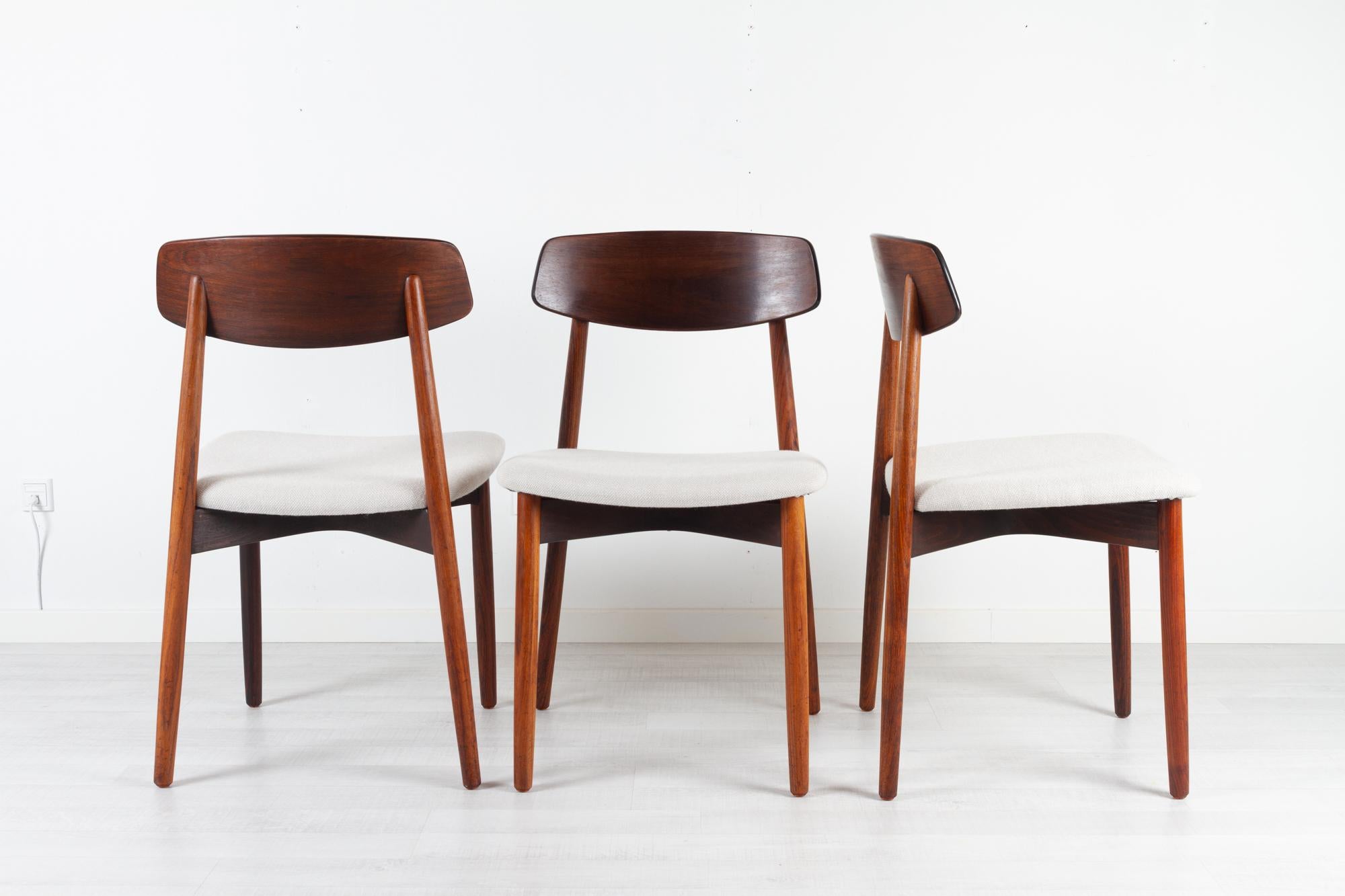 Vintage Danish Rosewood Dining Chairs by Harry Østergaard 1960s Set of 6 4
