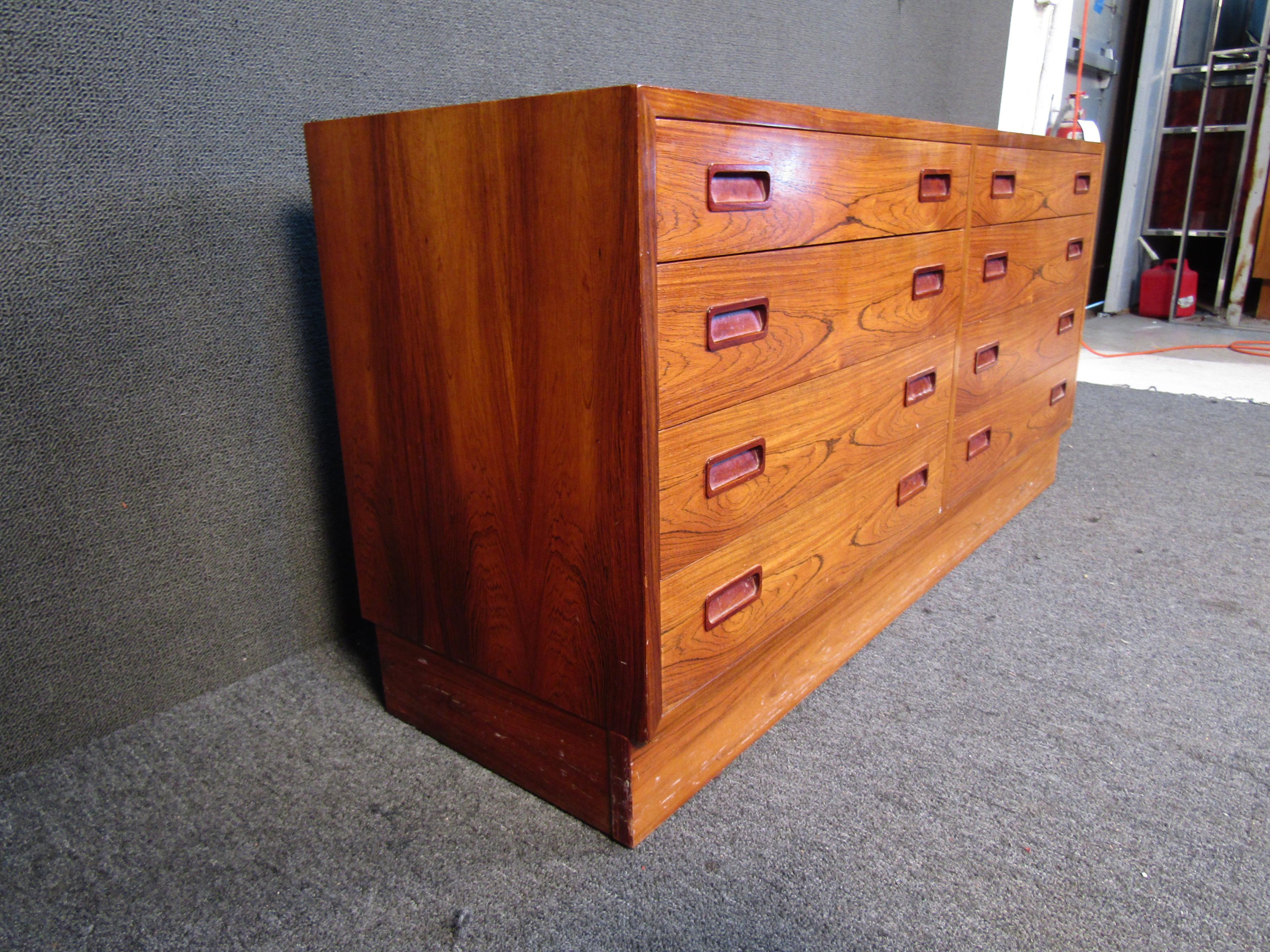 Mid-Century Modern Vintage Danish Rosewood Dresser For Sale