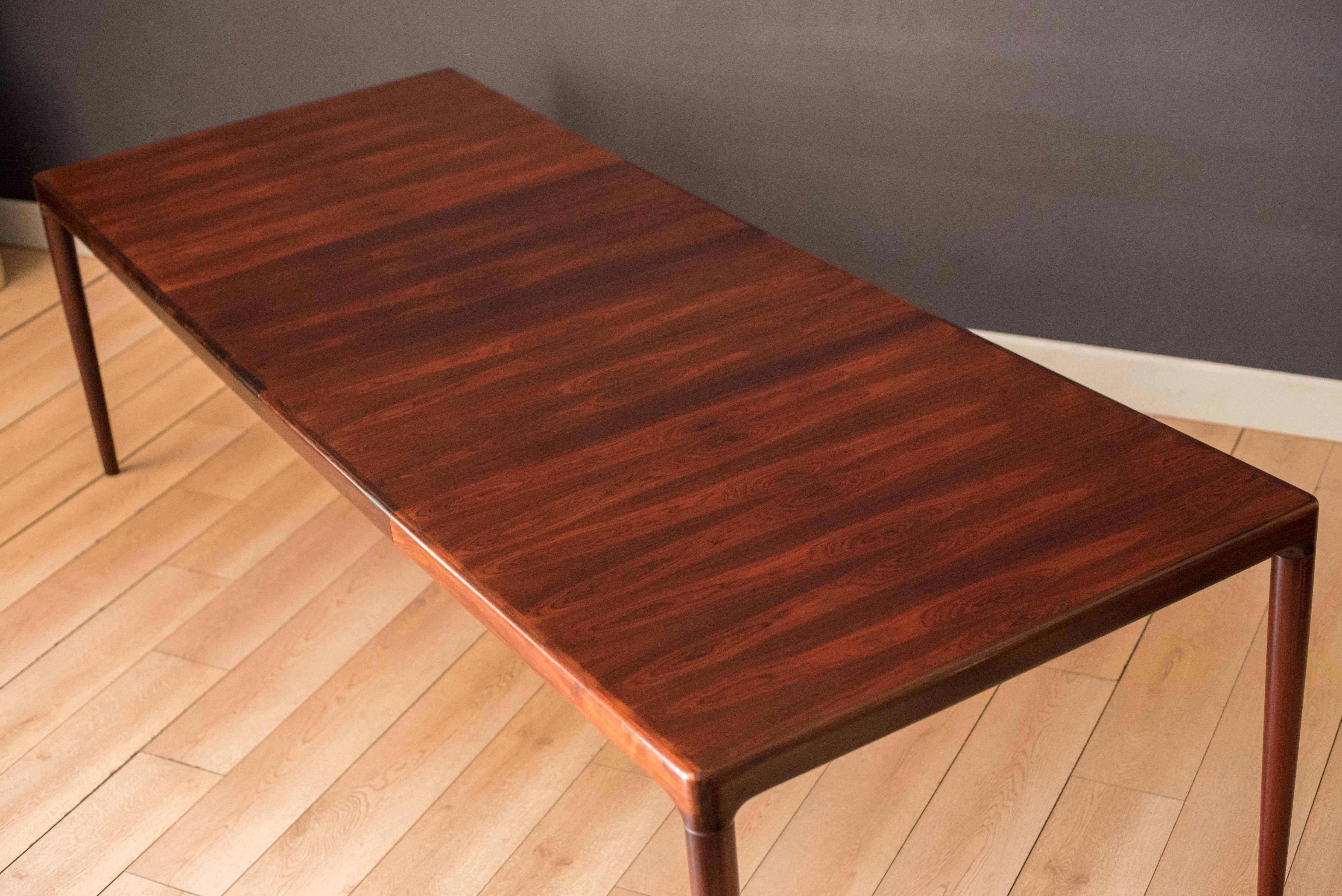 Vintage Danish Rosewood Extension Dining Table For Sale 3