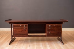Vintage Danish Rosewood Floating Executive Desk by H.P. Hansen