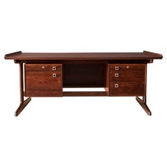 Bureau flottant danois vintage en bois de rose par H.P. Hansen