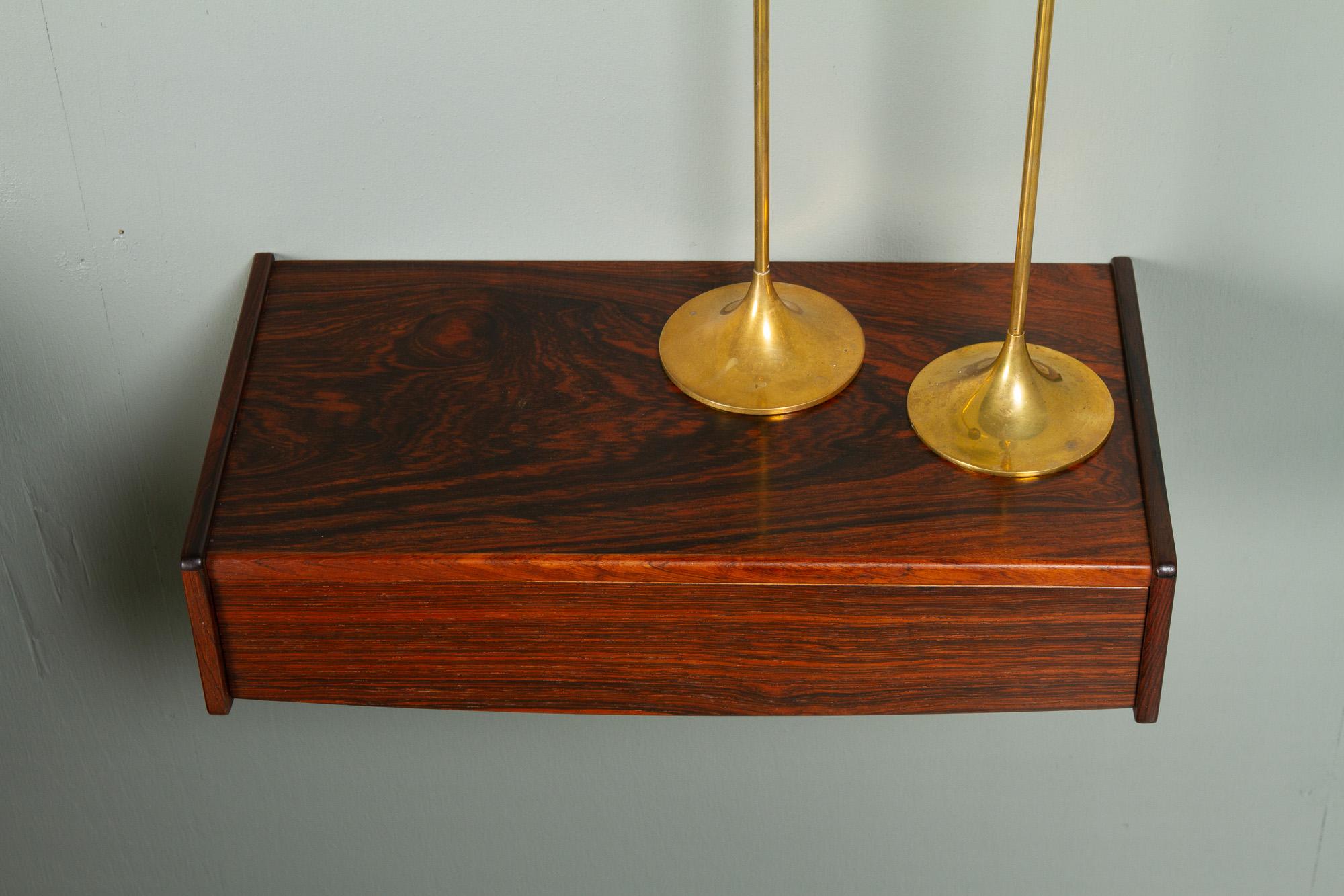 Vintage Danish Rosewood Floating Shelf, 1960s. 7