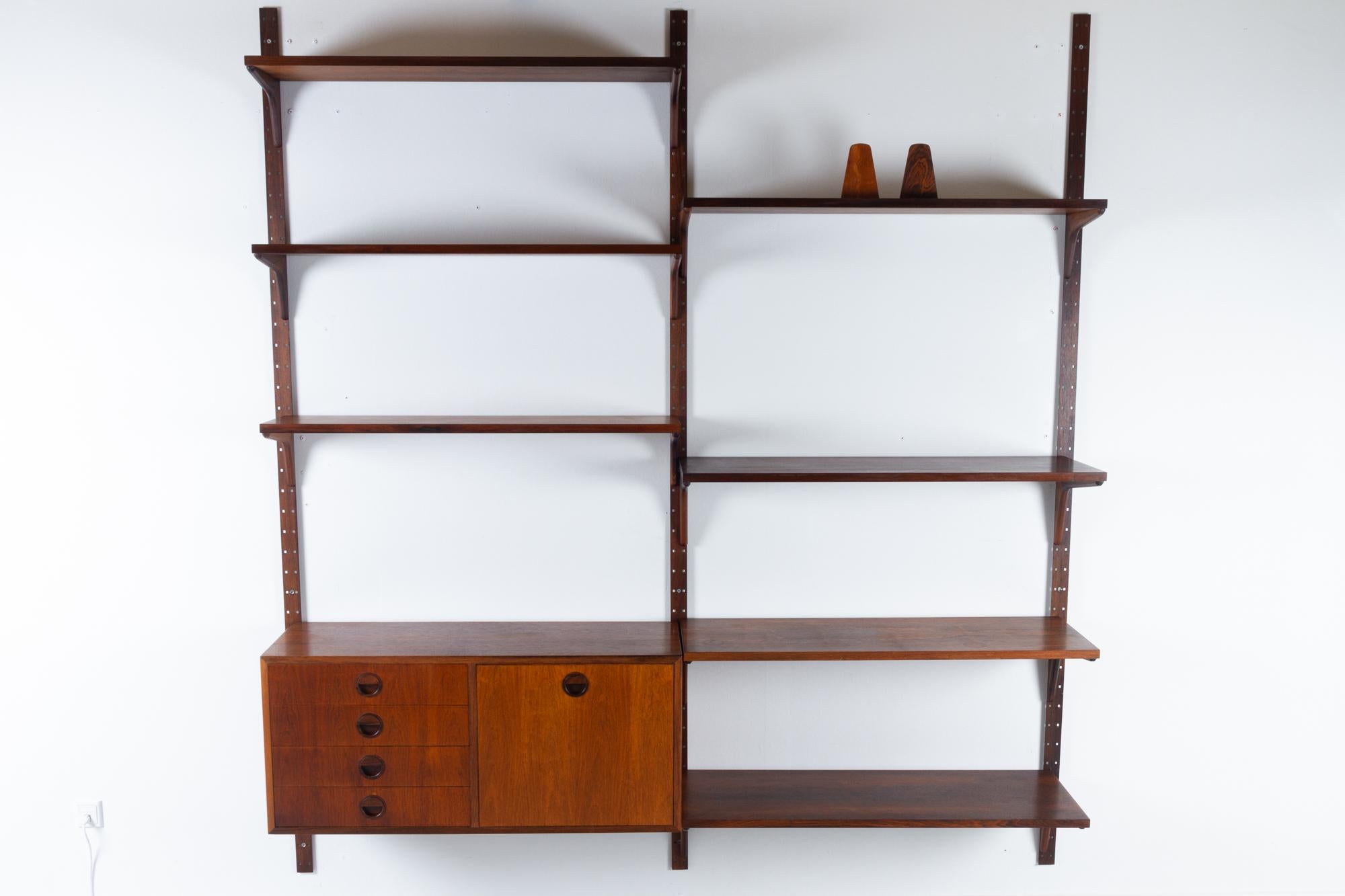 Mid-Century Modern Vintage Danish Rosewood Modular Wall Unit by HG Furniture 1960s