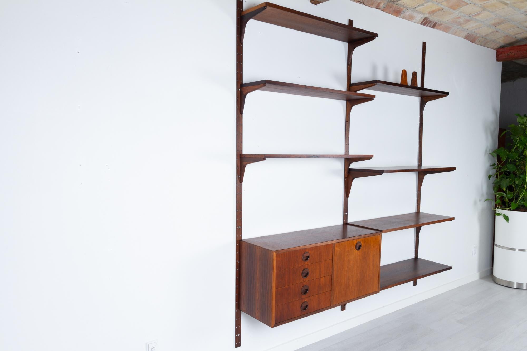 Mid-20th Century Vintage Danish Rosewood Modular Wall Unit by HG Furniture 1960s