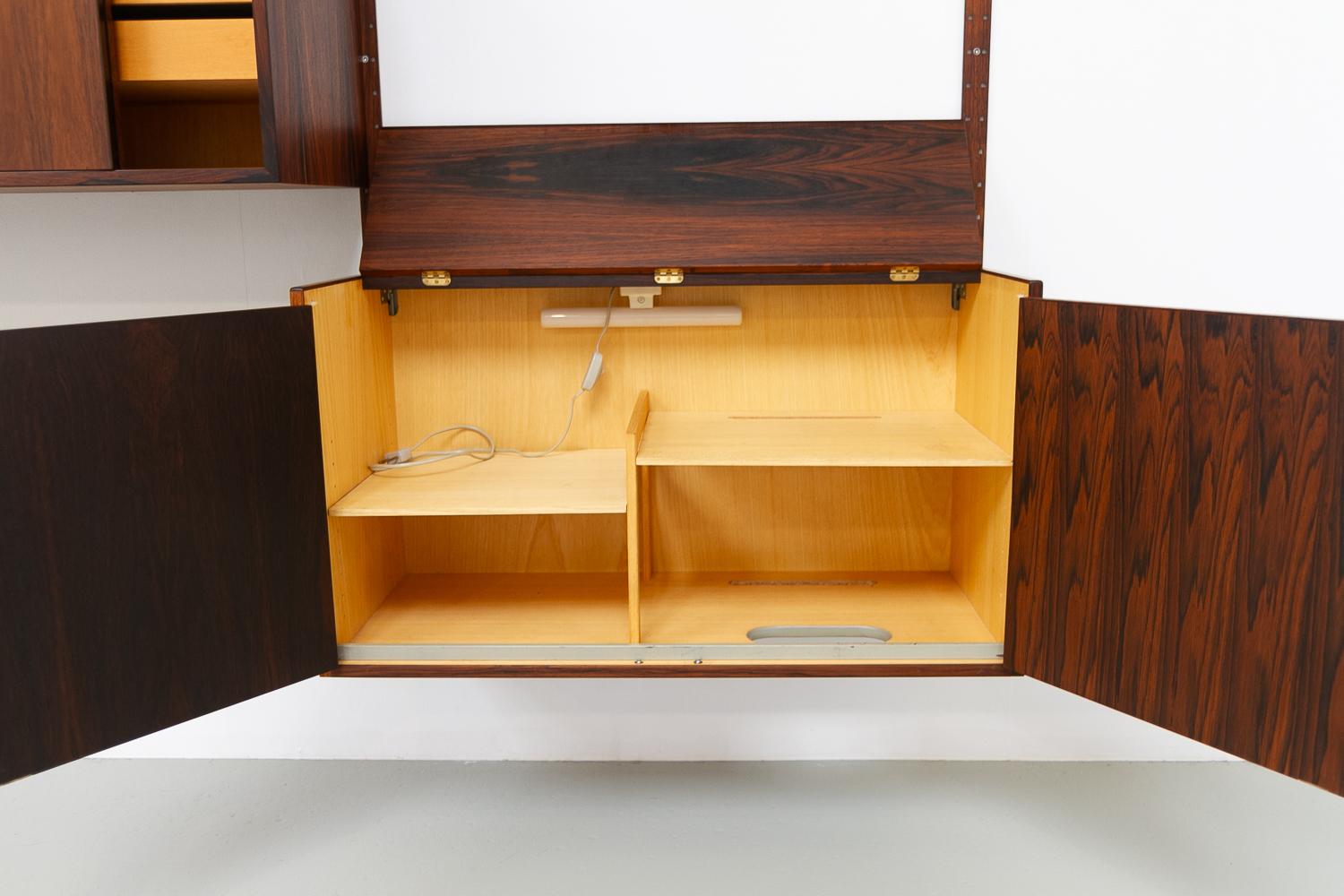 Vintage Danish Rosewood Modular Wall Unit by HG Furniture, 1960s. In Good Condition In Asaa, DK