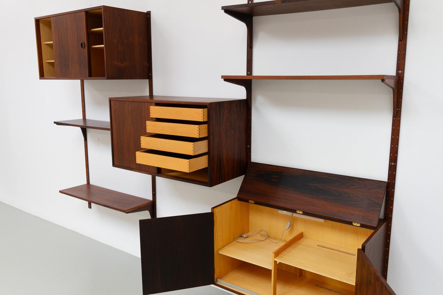 Mid-20th Century Vintage Danish Rosewood Modular Wall Unit by HG Furniture, 1960s.