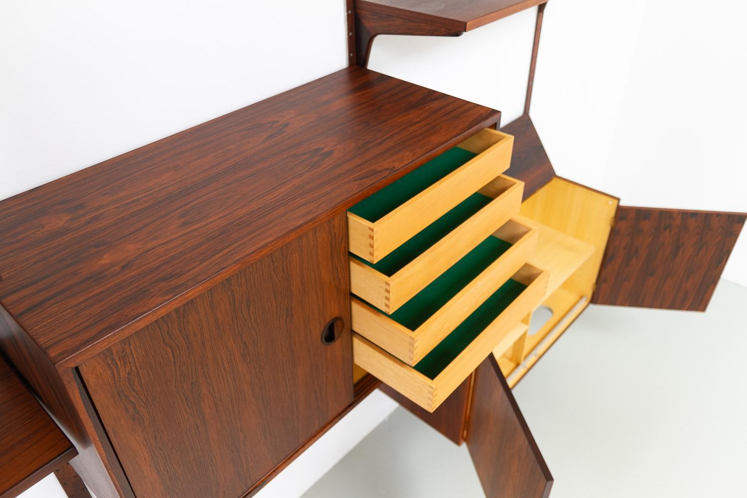 Vintage Danish Rosewood Modular Wall Unit by HG Furniture, 1960s. 1