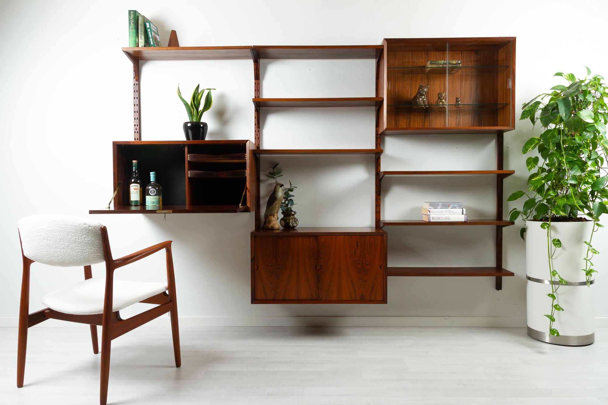 Vintage Danish Rosewood Modular Wall Unit by Poul Cadovius for Cado 1960s 5
