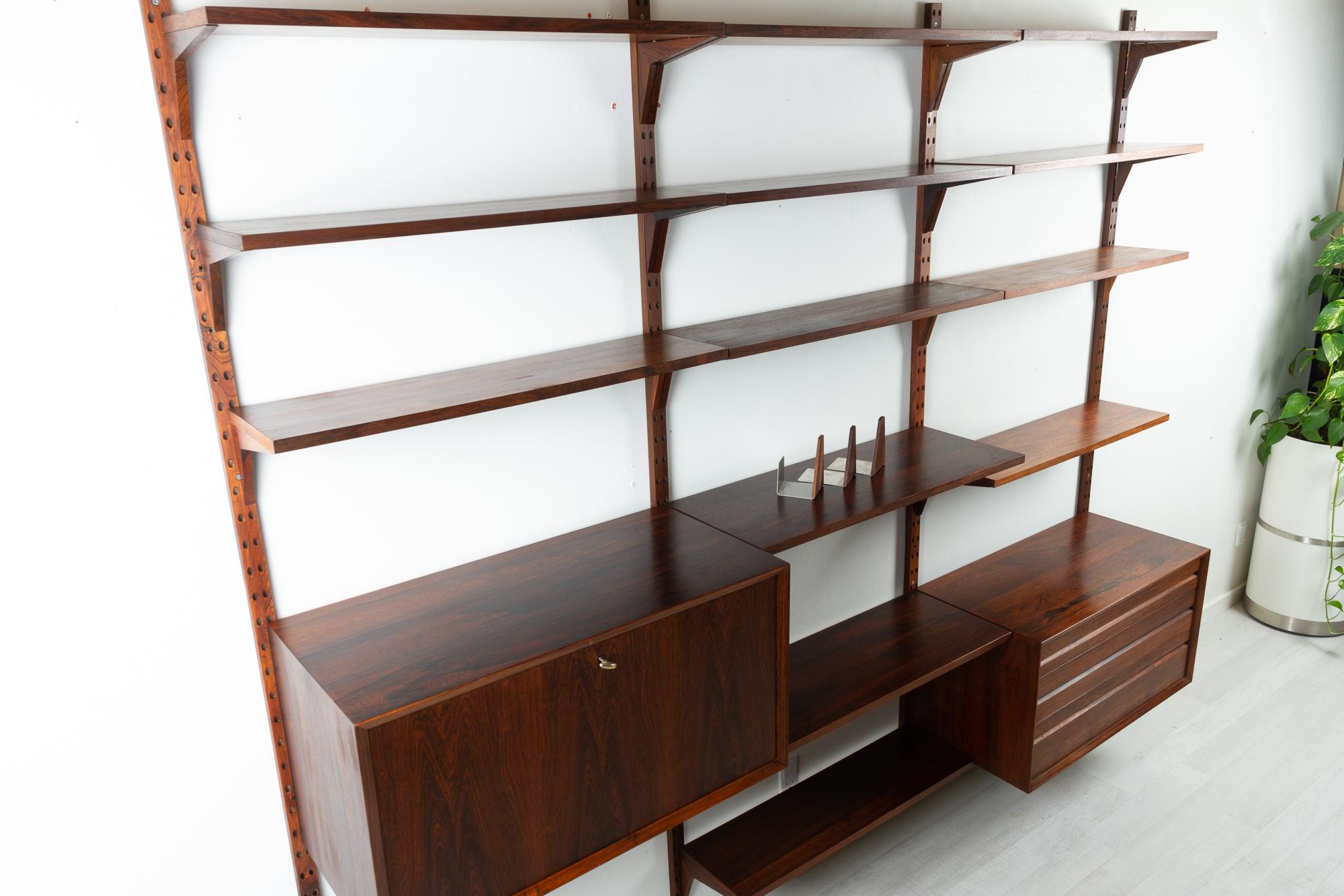 Vintage Danish Rosewood Modular Wall Unit by Poul Cadovius for Cado 1960s 8