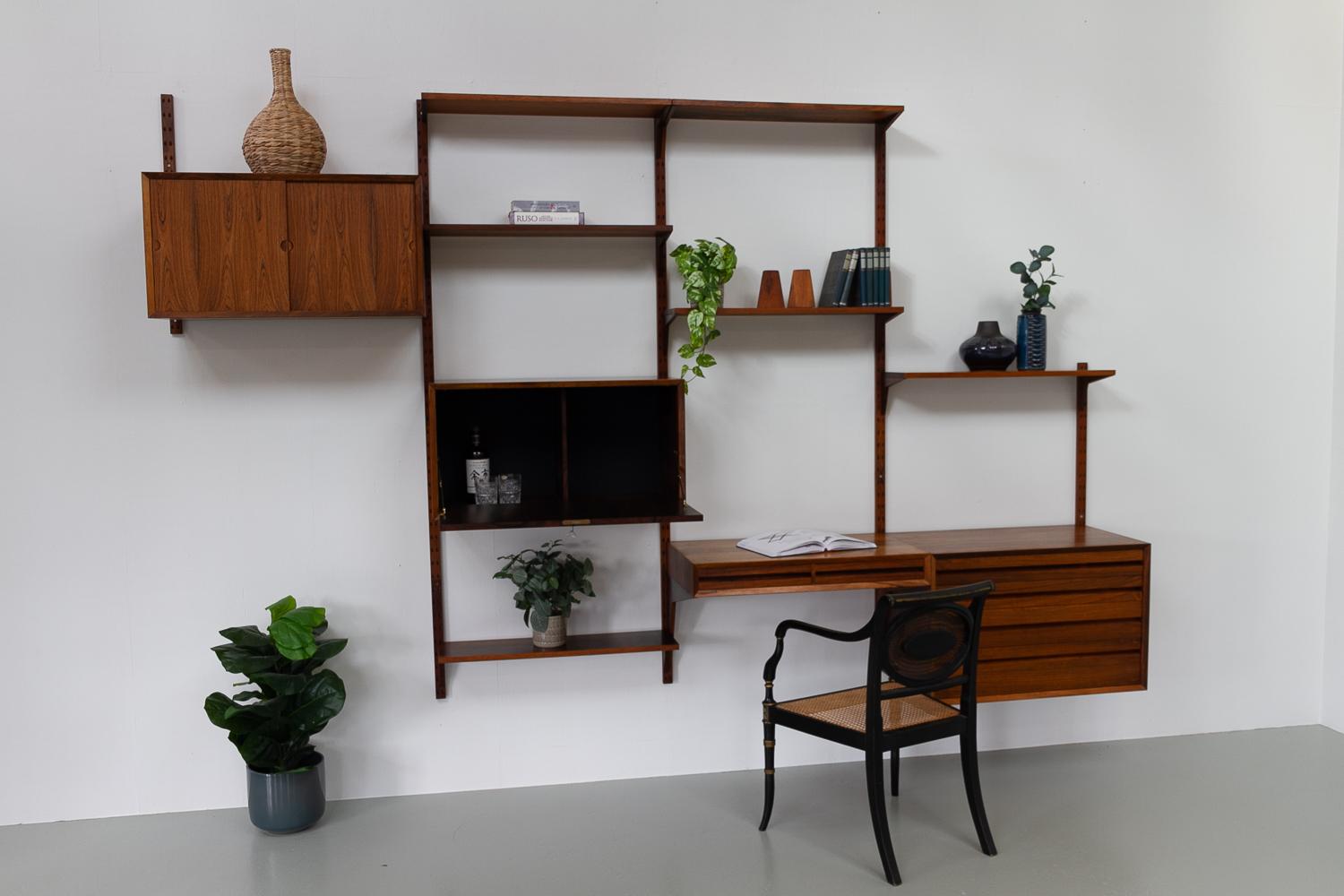 Vintage Danish rosewood modular wall unit by Poul Cadovius for Cado 1960s 7