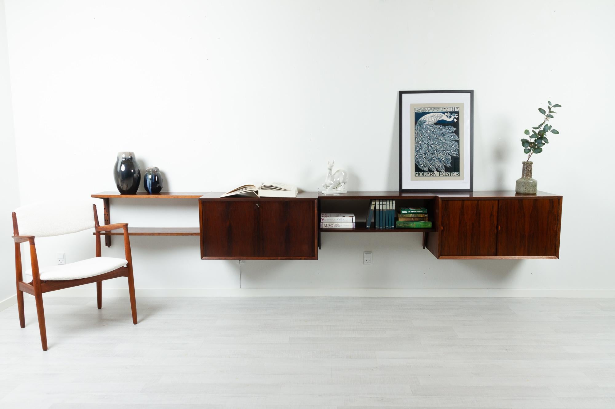Vintage Danish Rosewood Modular Wall Unit by Poul Cadovius for Cado, 1960s 10