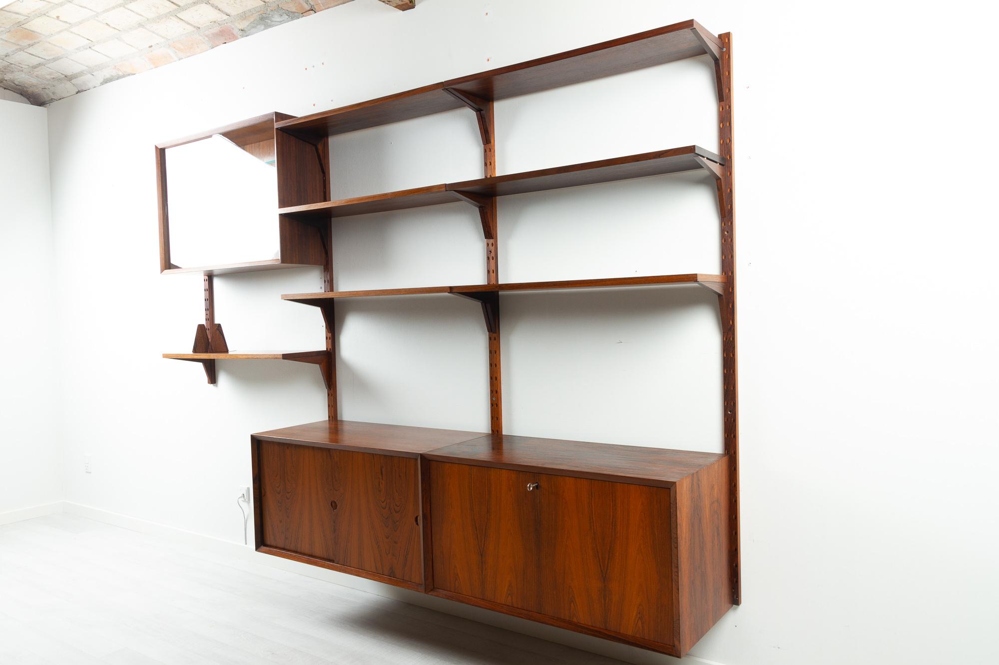 Vintage Danish Rosewood Modular Wall Unit by Poul Cadovius for Cado 1960s 11