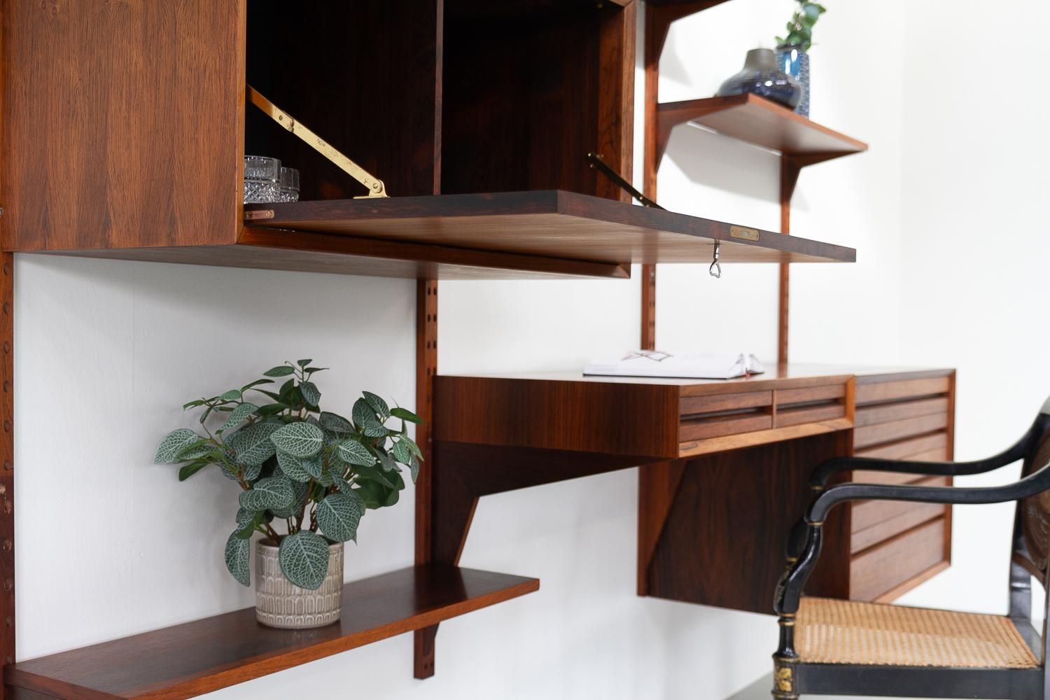 Vintage Danish rosewood modular wall unit by Poul Cadovius for Cado 1960s For Sale 11