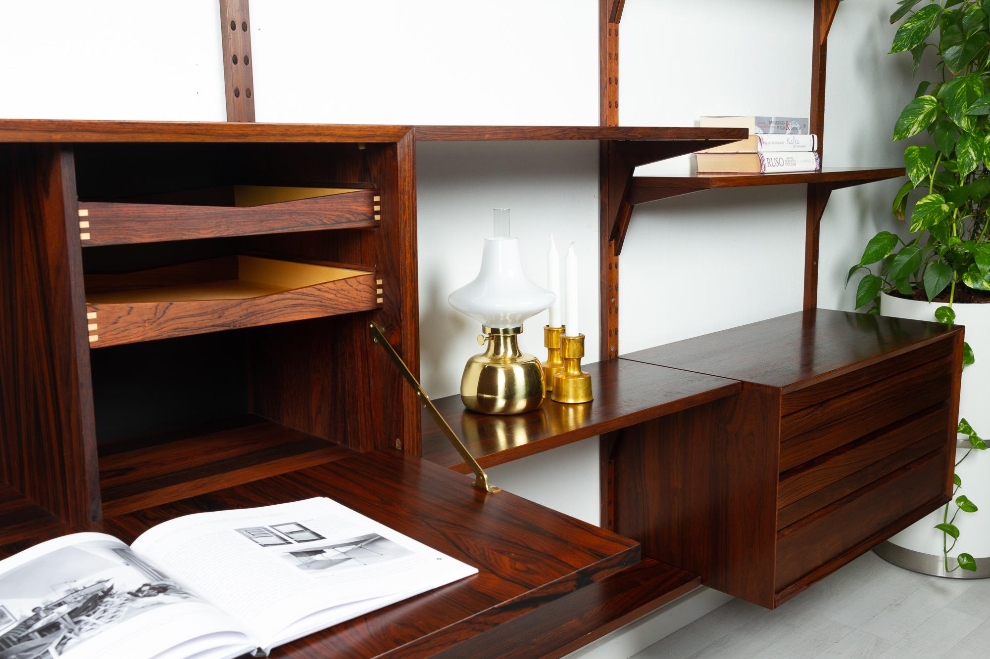 Vintage Danish Rosewood Modular Wall Unit by Poul Cadovius for Cado 1960s 14