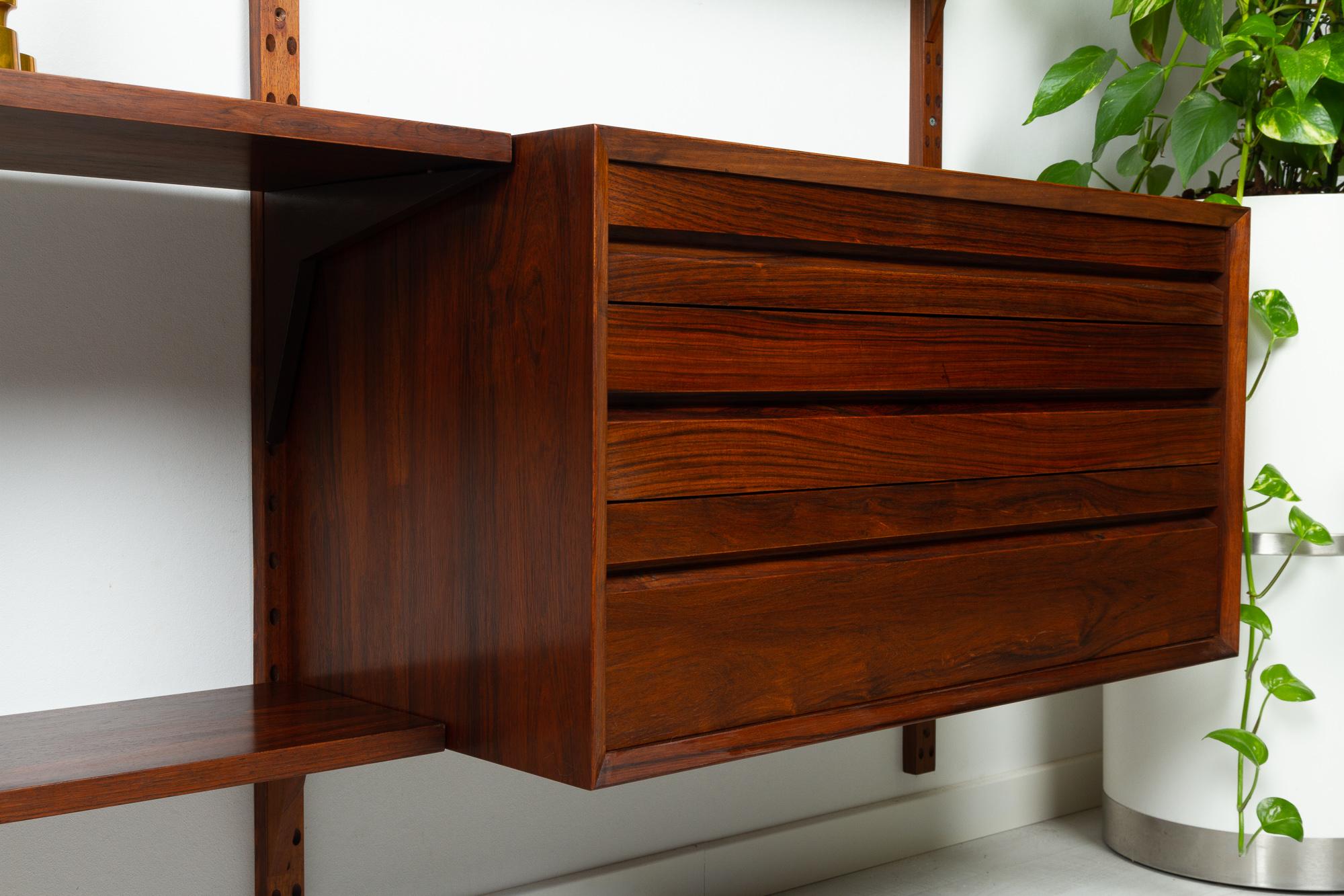 Vintage Danish Rosewood Modular Wall Unit by Poul Cadovius for Cado 1960s 15