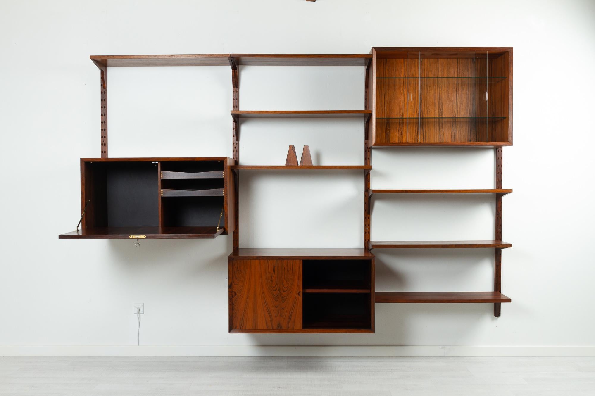 Mid-Century Modern Vintage Danish Rosewood Modular Wall Unit by Poul Cadovius for Cado 1960s