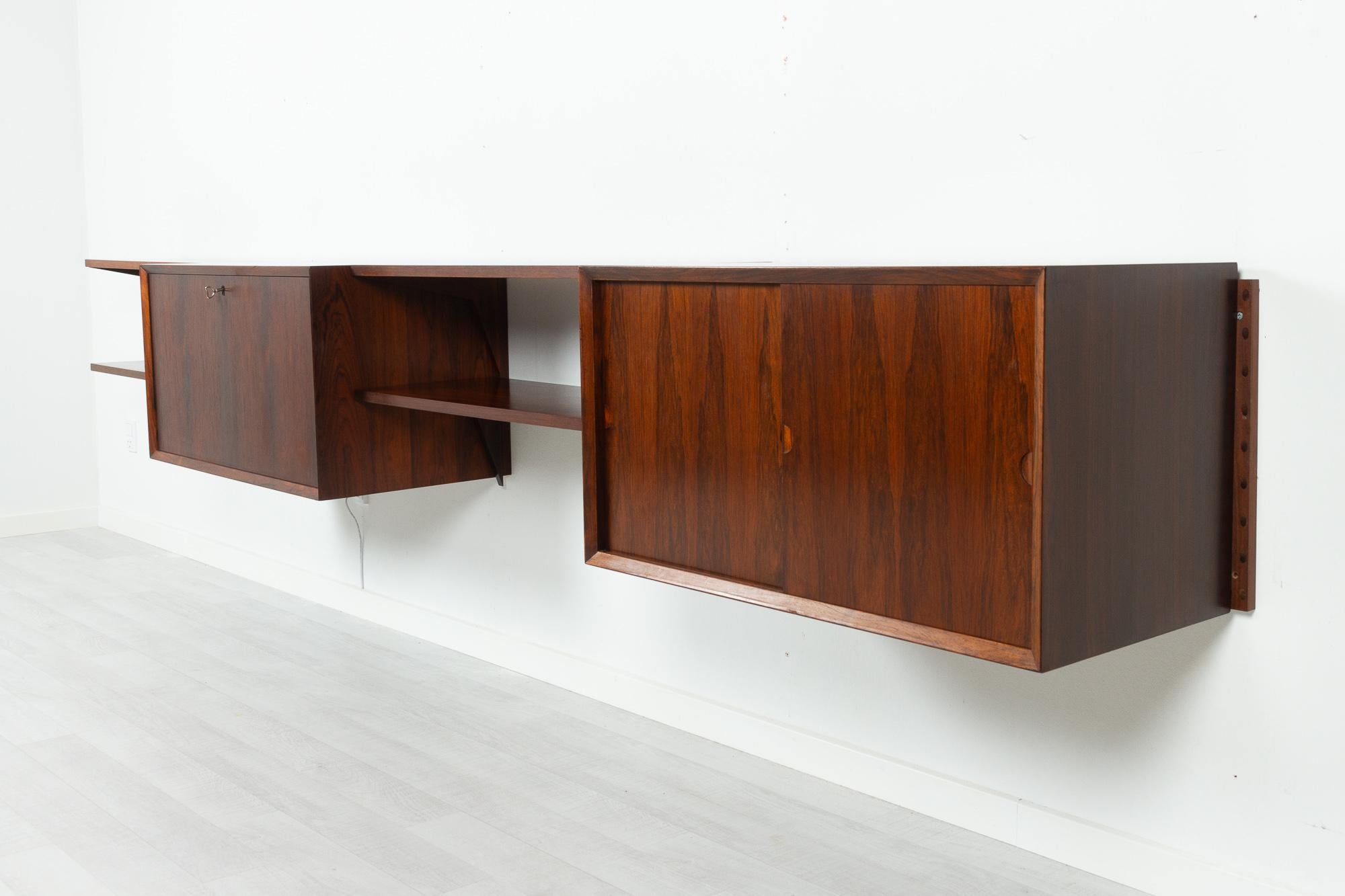 Scandinavian Modern Vintage Danish Rosewood Modular Wall Unit by Poul Cadovius for Cado, 1960s