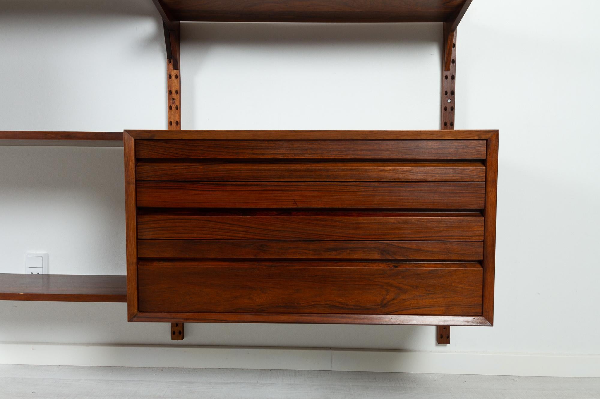 Scandinavian Modern Vintage Danish Rosewood Modular Wall Unit by Poul Cadovius for Cado 1960s