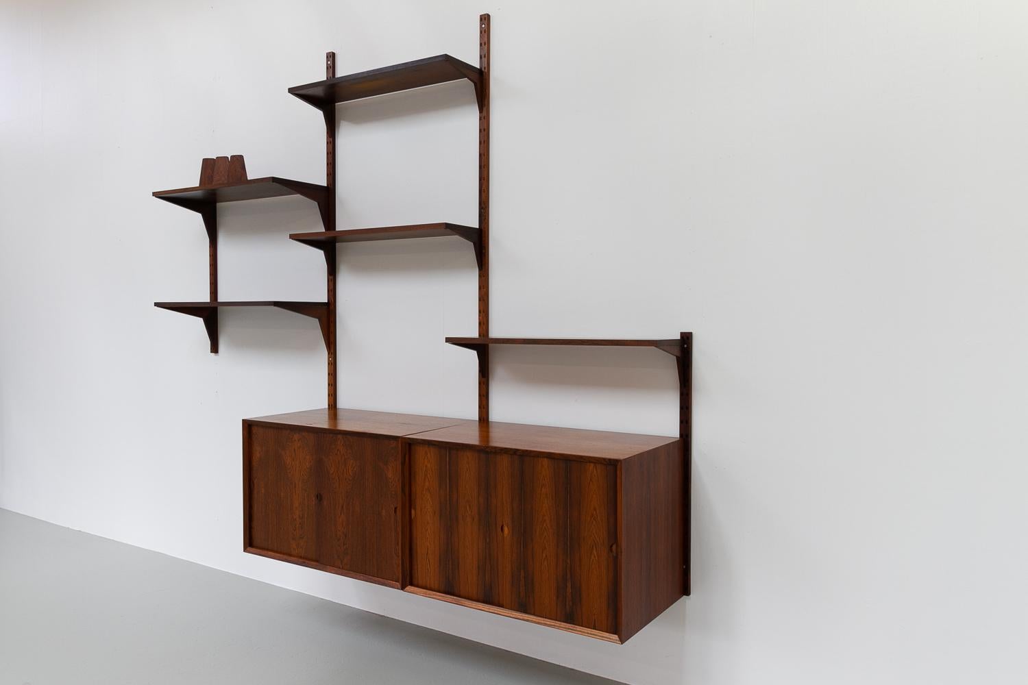 Scandinavian Modern Vintage Danish Rosewood Modular Wall Unit by Poul Cadovius for Cado 1960s For Sale