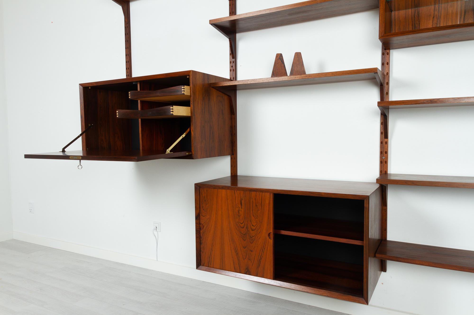 Mid-20th Century Vintage Danish Rosewood Modular Wall Unit by Poul Cadovius for Cado 1960s