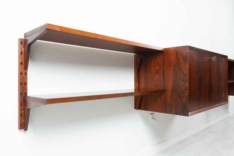 Mid-20th Century Vintage Danish Rosewood Modular Wall Unit by Poul Cadovius for Cado, 1960s For Sale