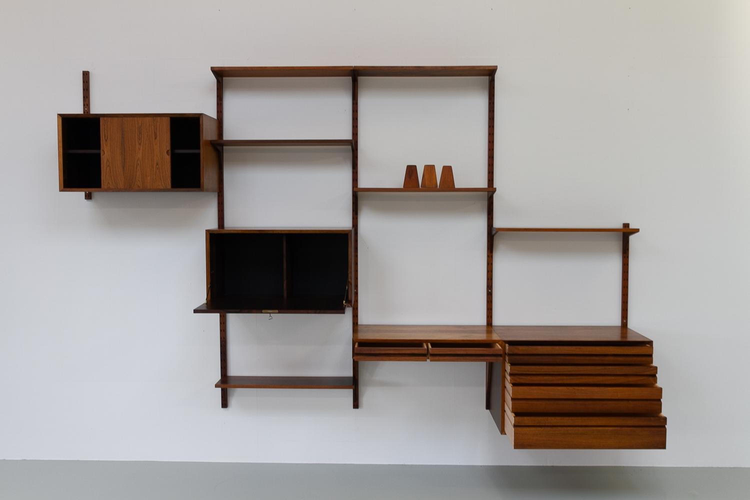 Mid-20th Century Vintage Danish rosewood modular wall unit by Poul Cadovius for Cado 1960s For Sale