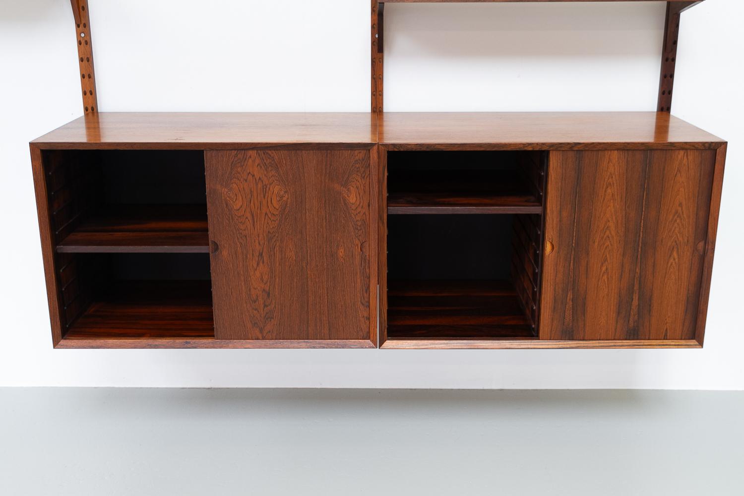 Mid-20th Century Vintage Danish Rosewood Modular Wall Unit by Poul Cadovius for Cado 1960s For Sale