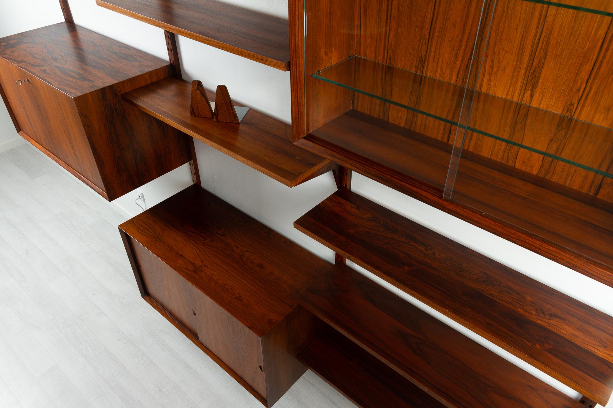 Vintage Danish Rosewood Modular Wall Unit by Poul Cadovius for Cado 1960s 3