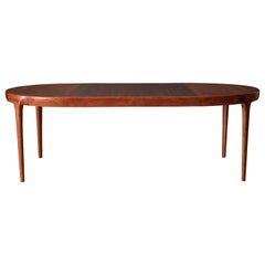 Vintage Danish Rosewood Round Expandable Dining Table by Ib Kofod-Larsen