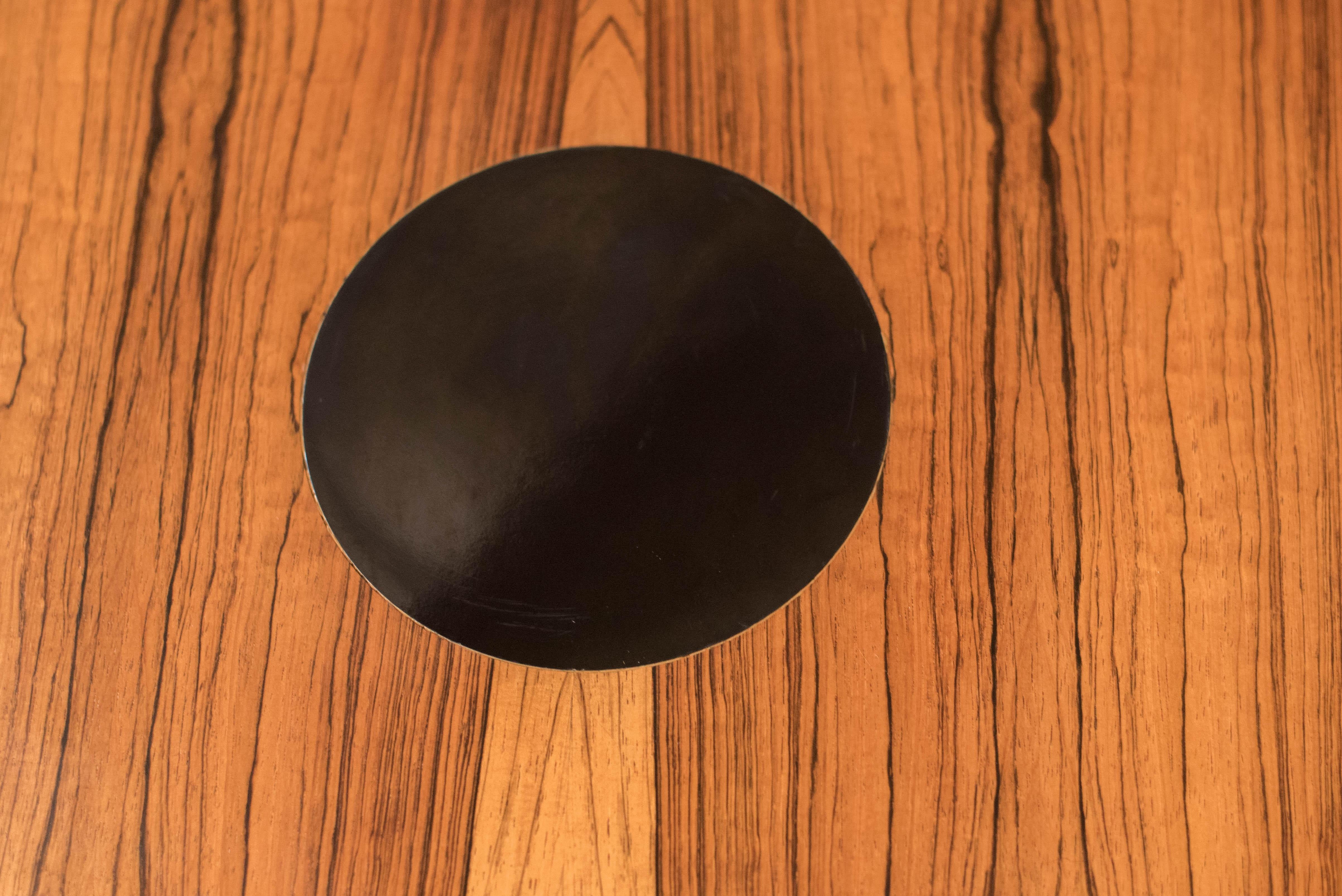 Brass Vintage Danish Rosewood Round Occasional Side Table by Poul Hundevad