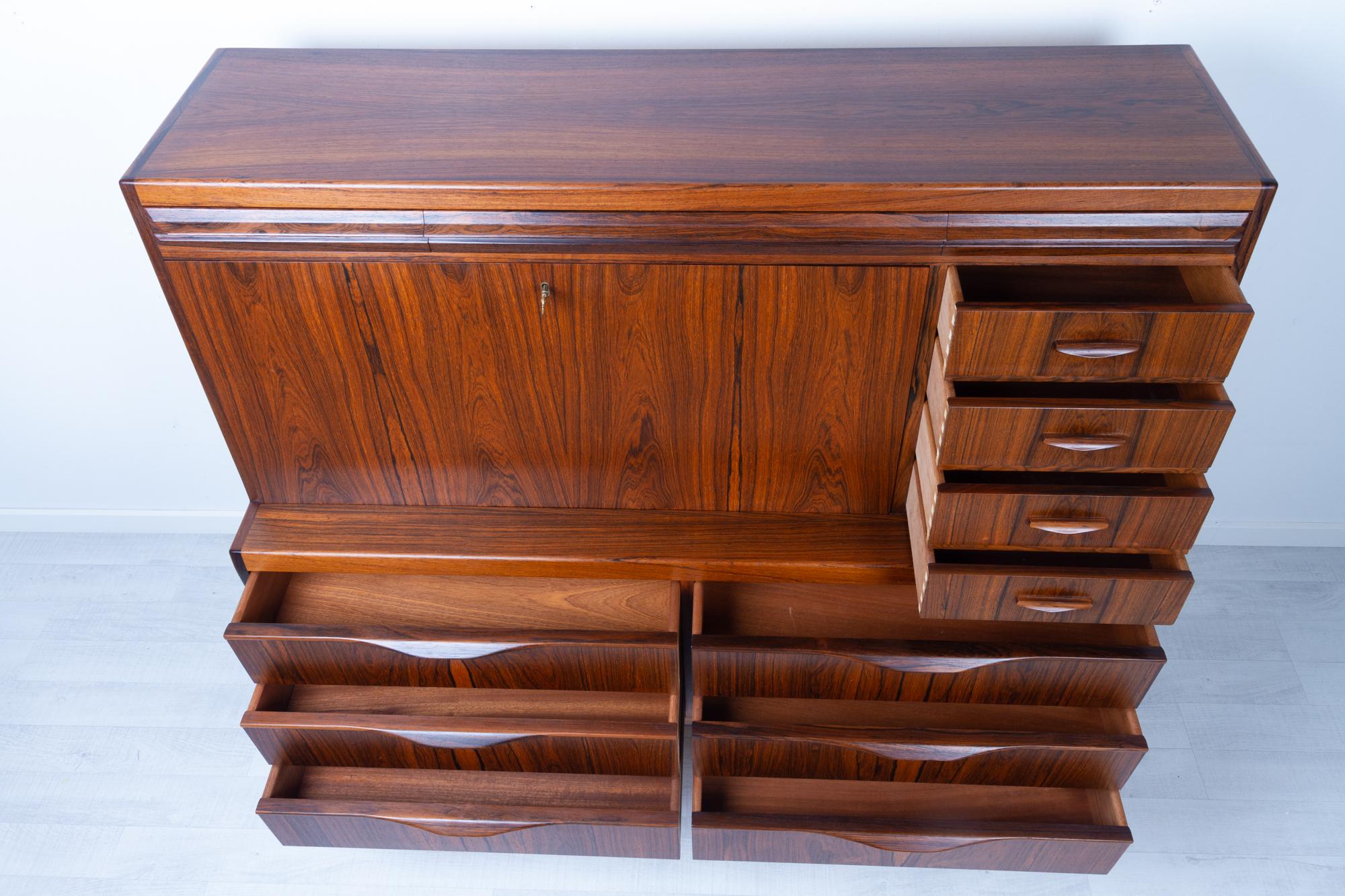 Vintage Danish Rosewood Secretaire by Erling Torvits 1960s 5