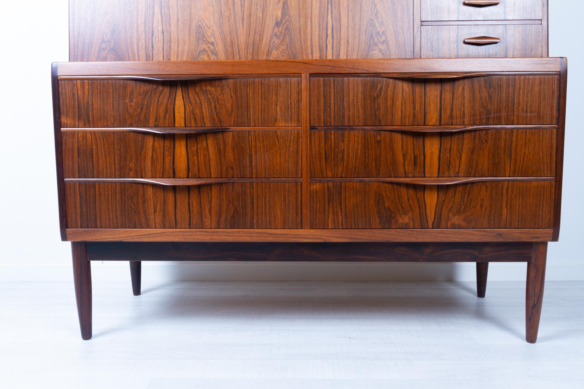 Vintage Danish Rosewood Secretaire by Erling Torvits 1960s 7