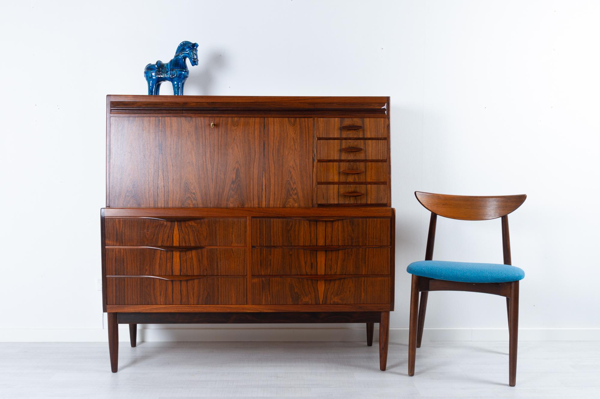 Vintage Danish Rosewood Secretaire by Erling Torvits 1960s 15