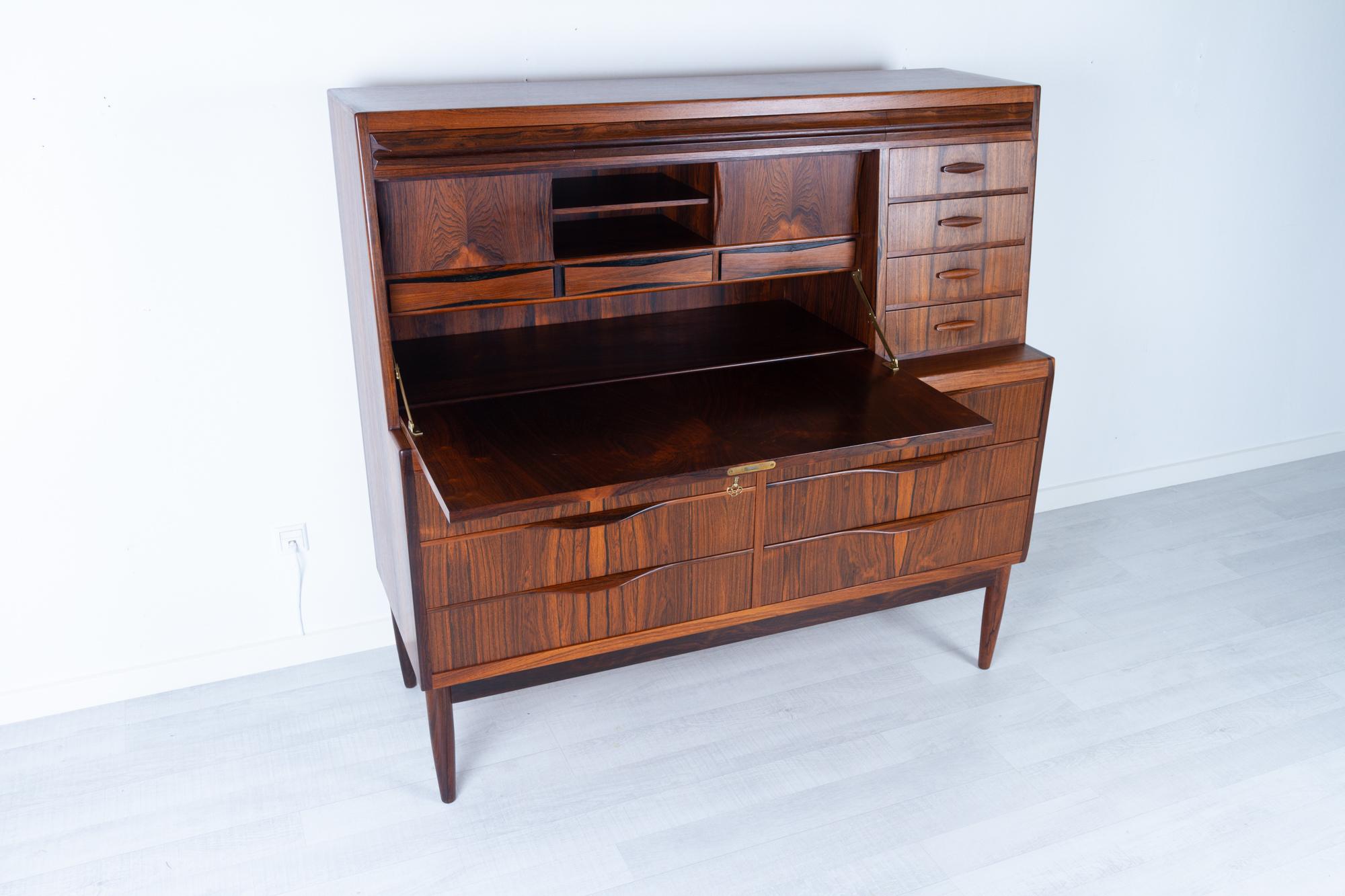 Mid-20th Century Vintage Danish Rosewood Secretaire by Erling Torvits 1960s