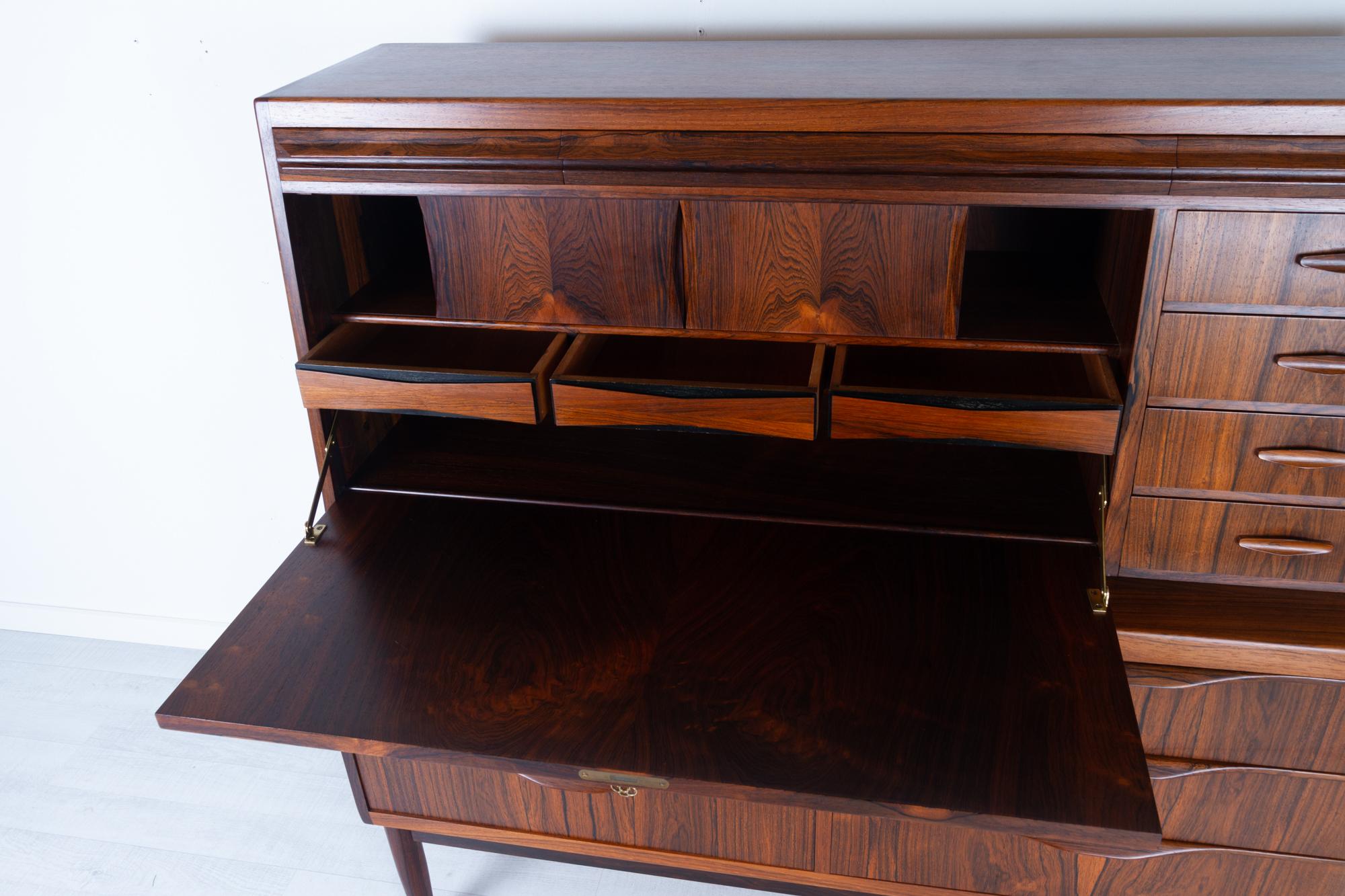 Vintage Danish Rosewood Secretaire by Erling Torvits 1960s 1