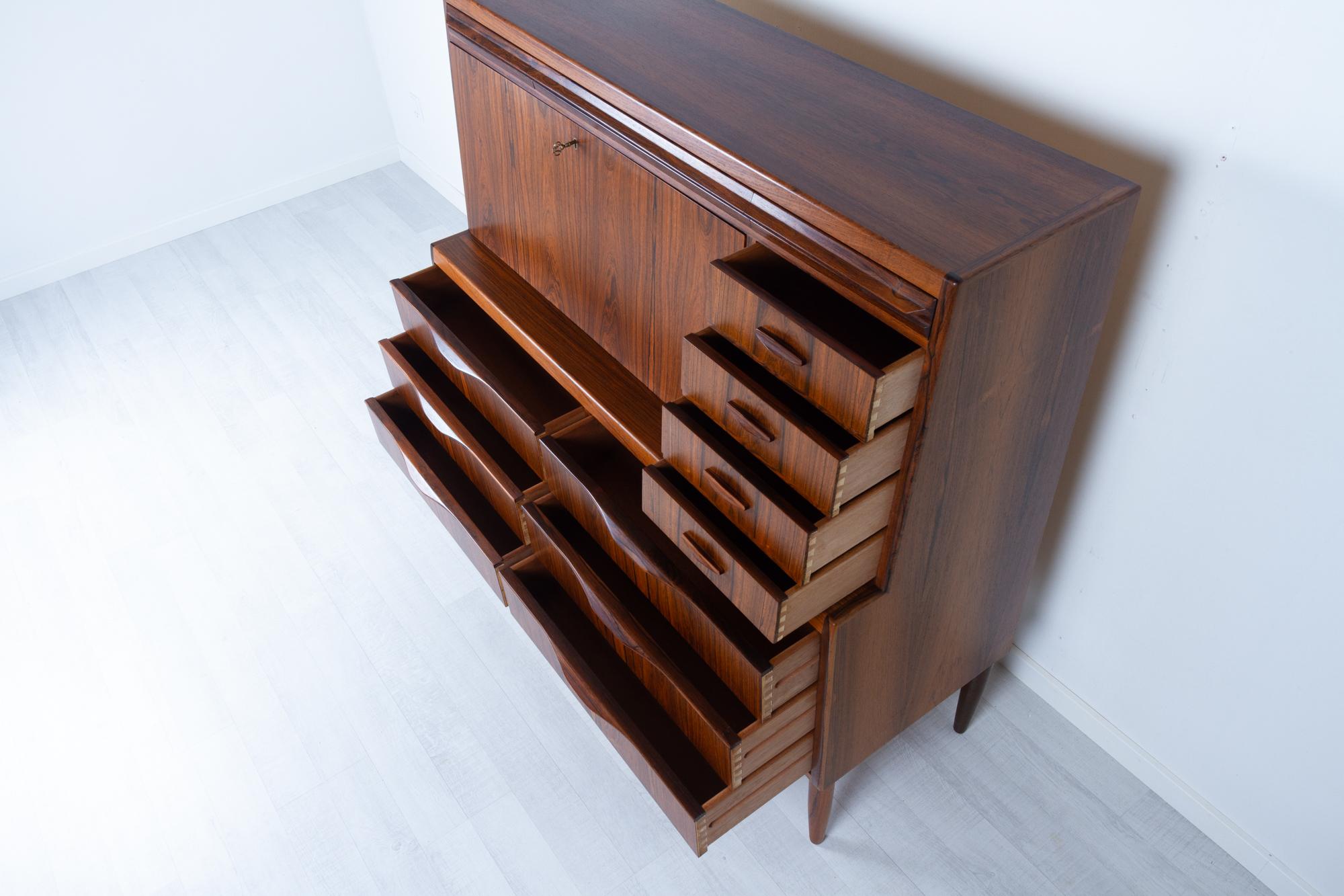 Vintage Danish Rosewood Secretaire by Erling Torvits 1960s 4