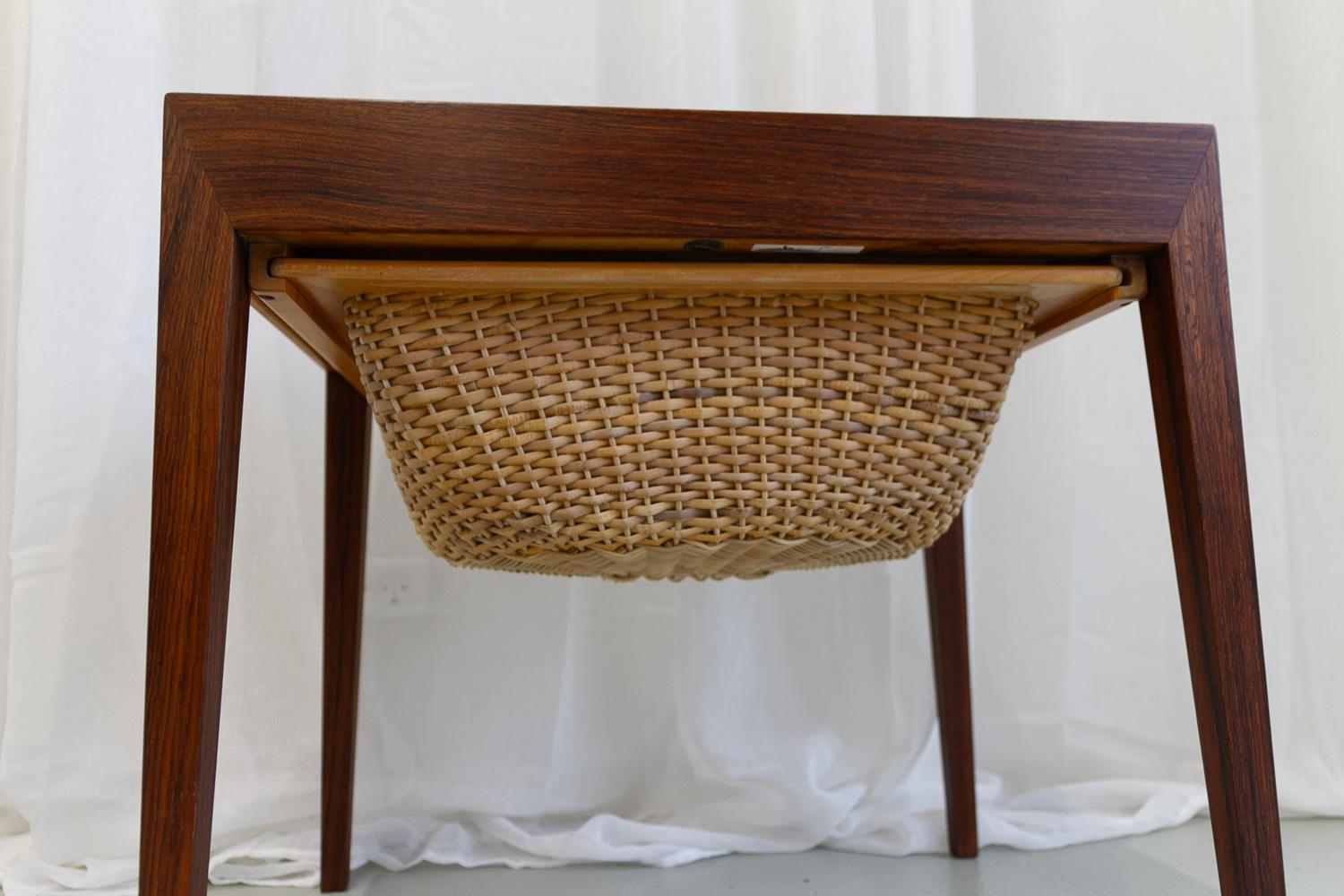 Vintage Danish Rosewood Sewing Table by Severin Hansen for Haslev, 1960s. For Sale 6