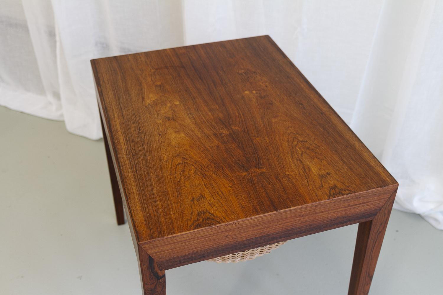 Vintage Danish Rosewood Sewing Table by Severin Hansen for Haslev, 1960s. For Sale 7