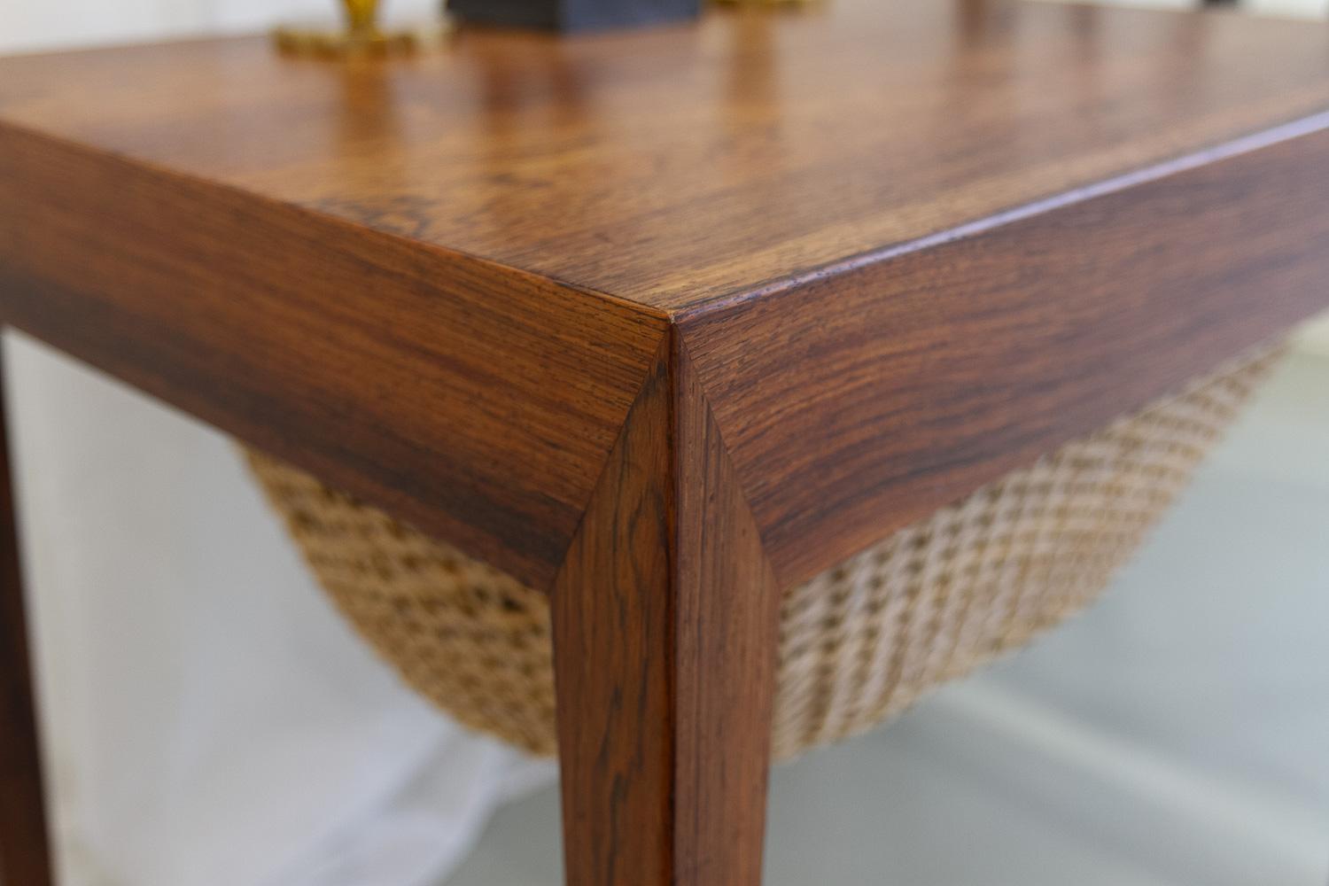 Vintage Danish Rosewood Sewing Table by Severin Hansen for Haslev, 1960s. For Sale 12