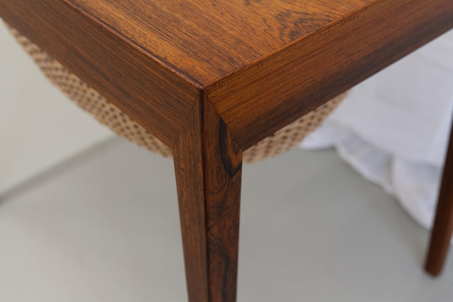 Vintage Danish Rosewood Sewing Table by Severin Hansen for Haslev, 1960s. In Good Condition For Sale In Asaa, DK