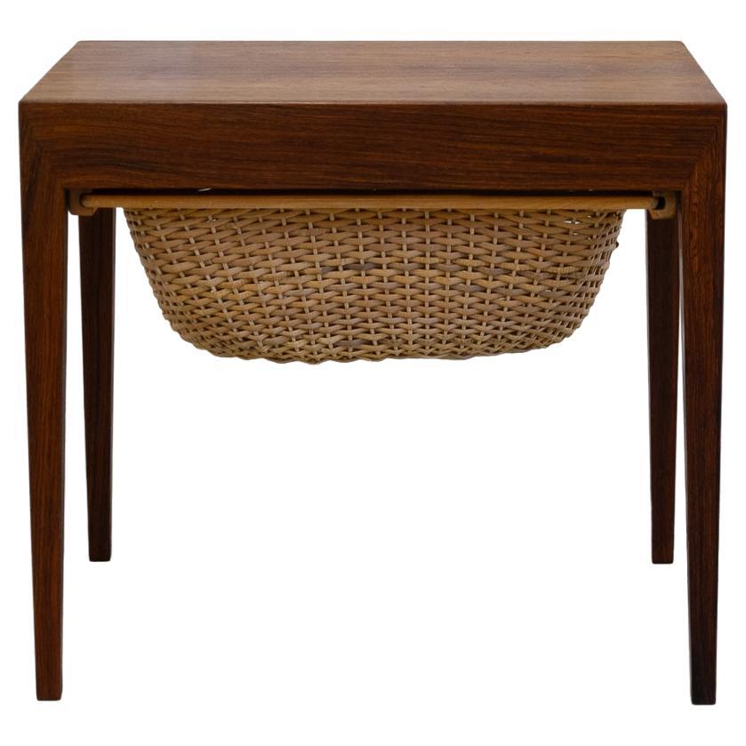 Vintage Danish Rosewood Sewing Table by Severin Hansen for Haslev, 1960s.