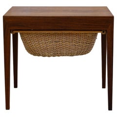 Used Danish Rosewood Sewing Table by Severin Hansen for Haslev, 1960s.