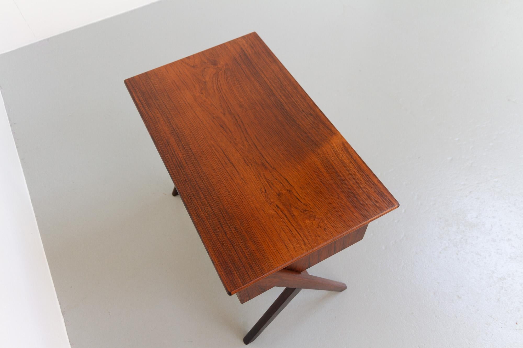 Vintage Danish Rosewood Sewing Table with Tilting Drawer, 1960s 9
