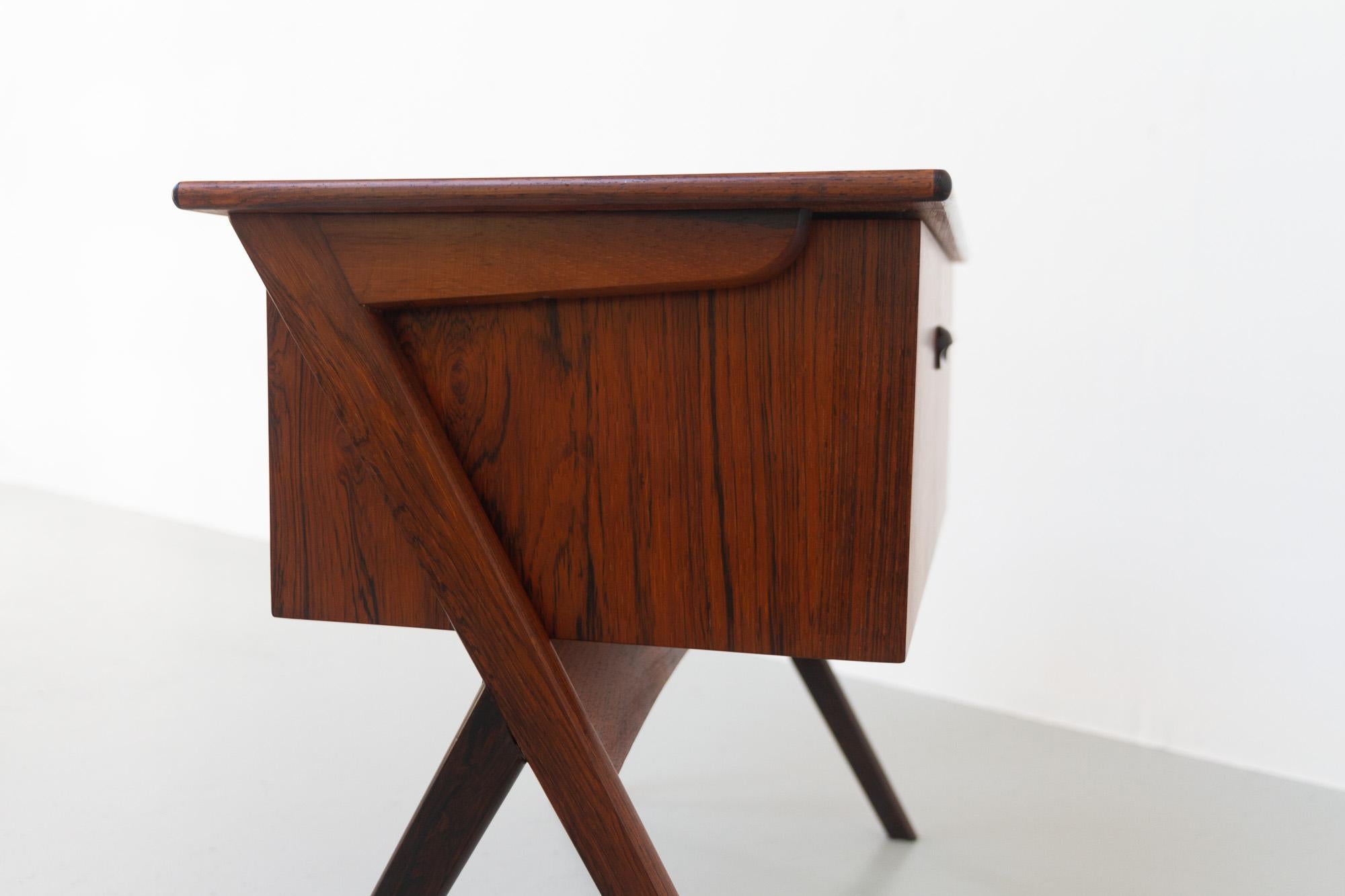 Vintage Danish Rosewood Sewing Table with Tilting Drawer, 1960s 12