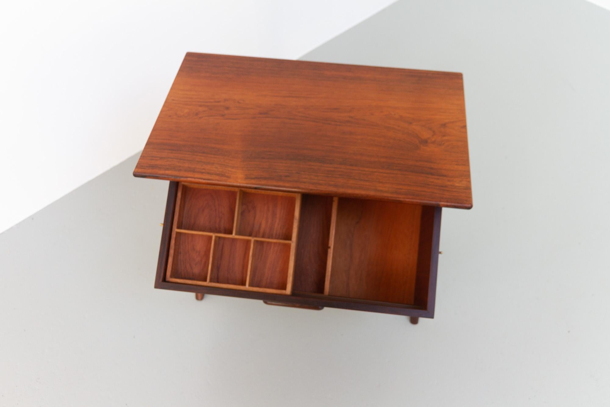 Vintage Danish Rosewood Sewing Table with Tilting Drawer, 1960s 3