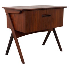 Vintage Danish Rosewood Sewing Table with Tilting Drawer, 1960s