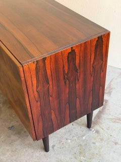 Vintage Danish Rosewood Sideboard Cabinet MCM 2 Door Credenza on Tapered Legs