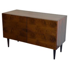 Vintage Danish Rosewood Sideboard Cabinet MCM 2 Door Credenza on Tapered Legs