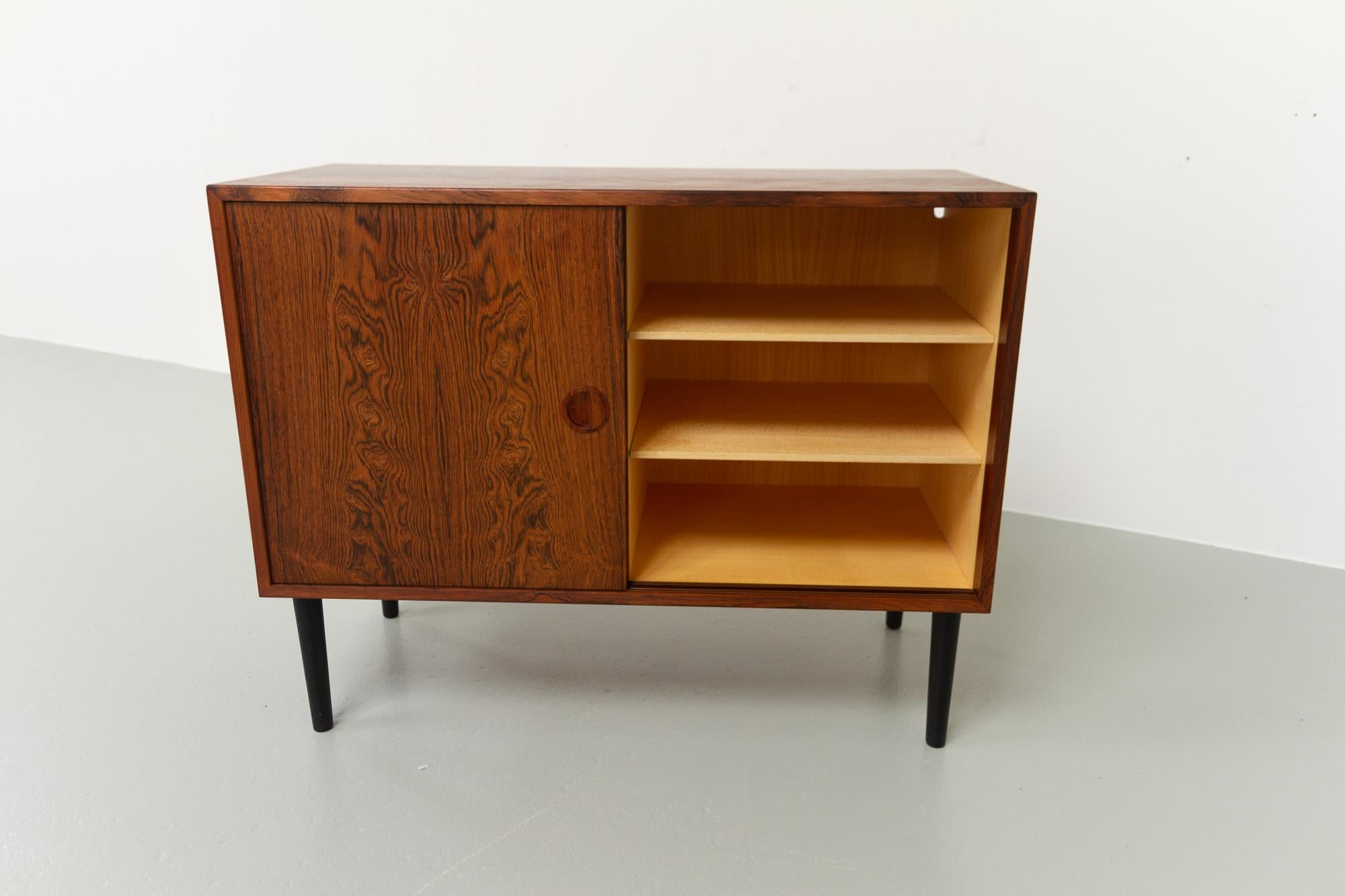 Vintage Danish Rosewood Sideboard with Sliding Doors by HG Furniture, 1960s In Good Condition In Asaa, DK