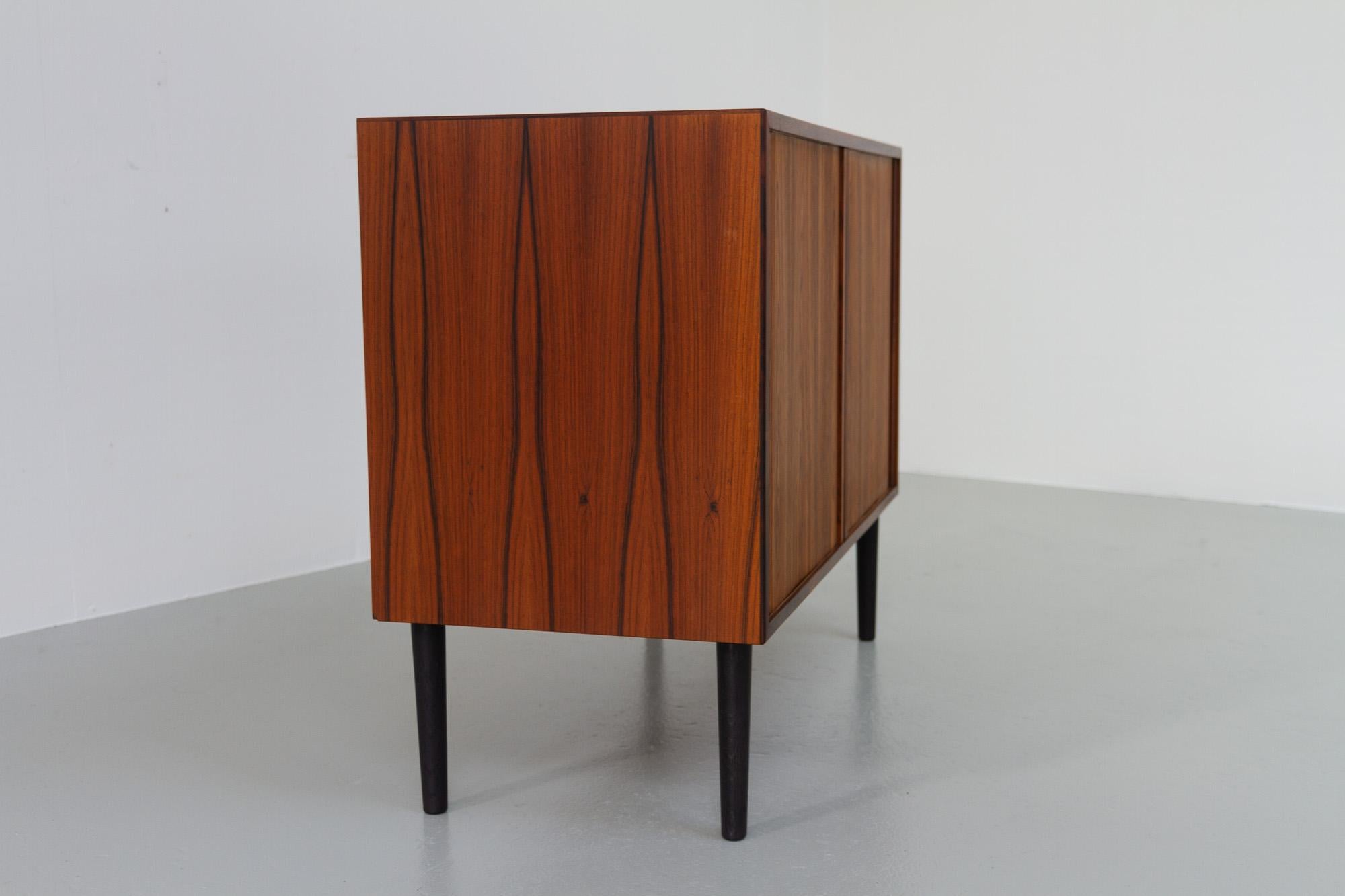 Scandinavian Modern Vintage Danish Rosewood Sideboard with Tambour Doors by HG Furniture, 1960s
